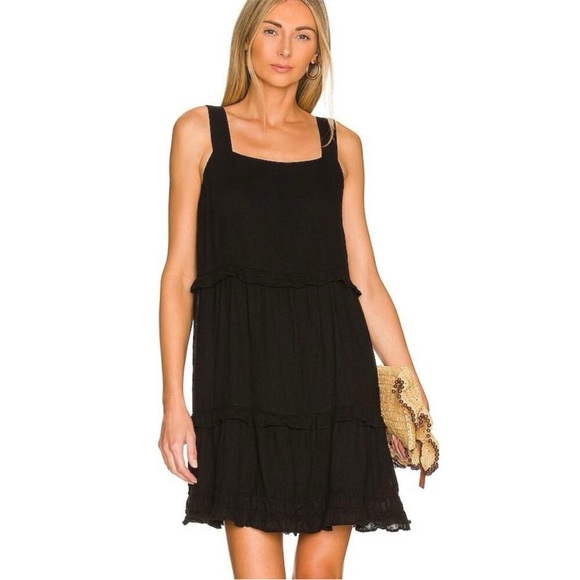 Rails Linen Sandy Dress Black size medium NWT - Picture 1 of 9
